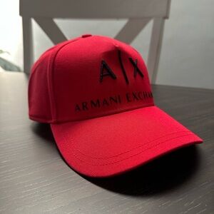 Armani Exchange Red Baseball Hat